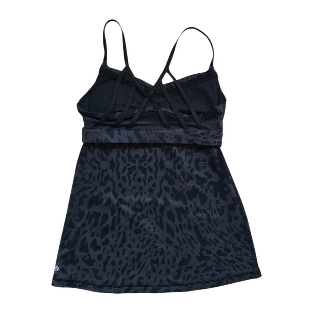 Lululemon Just Breathe Tank Top Animal Swirl Deep Coal Black Gray Size 6 - Picture 3 of 7